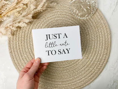 Pregnancy Announcement Card, Just a Little Note to Say, Having A Baby, New Baby Card, Baby Announcement