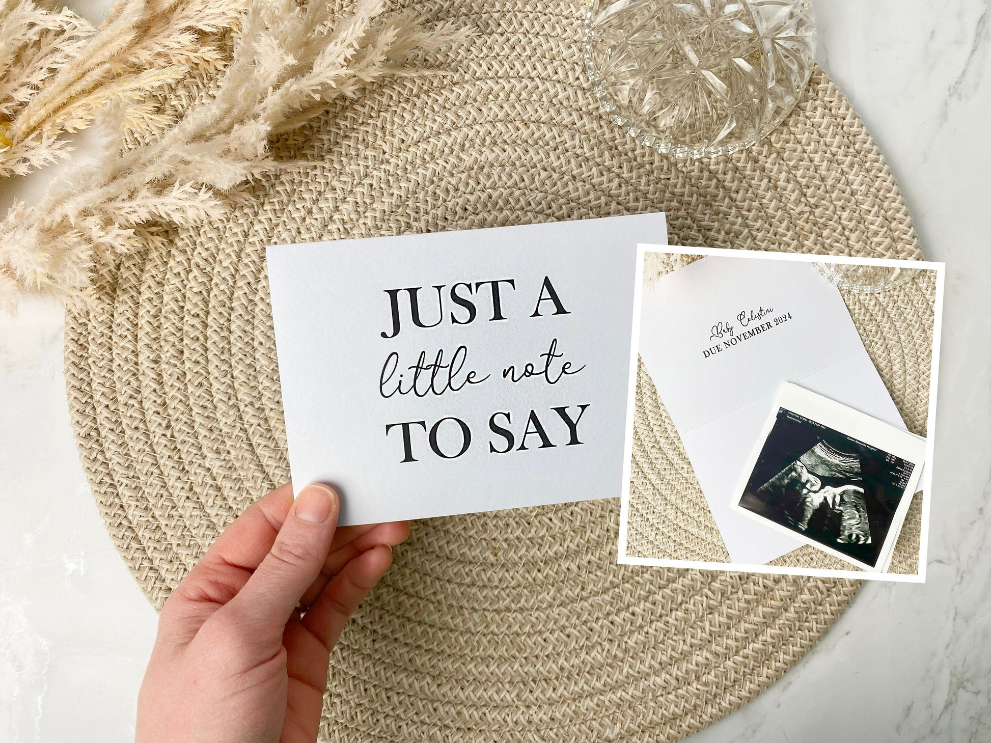 Pregnancy Announcement Card, Just a Little Note to Say, Having A Baby, New Baby Card, Baby Announcement