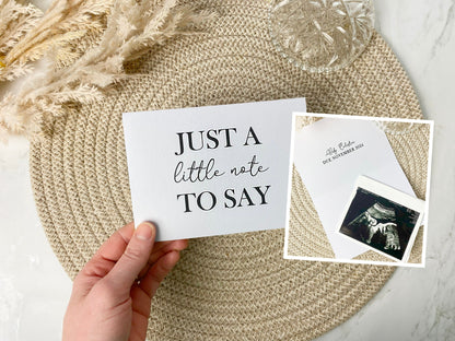 Pregnancy Announcement Card, Just a Little Note to Say, Having A Baby, New Baby Card, Baby Announcement