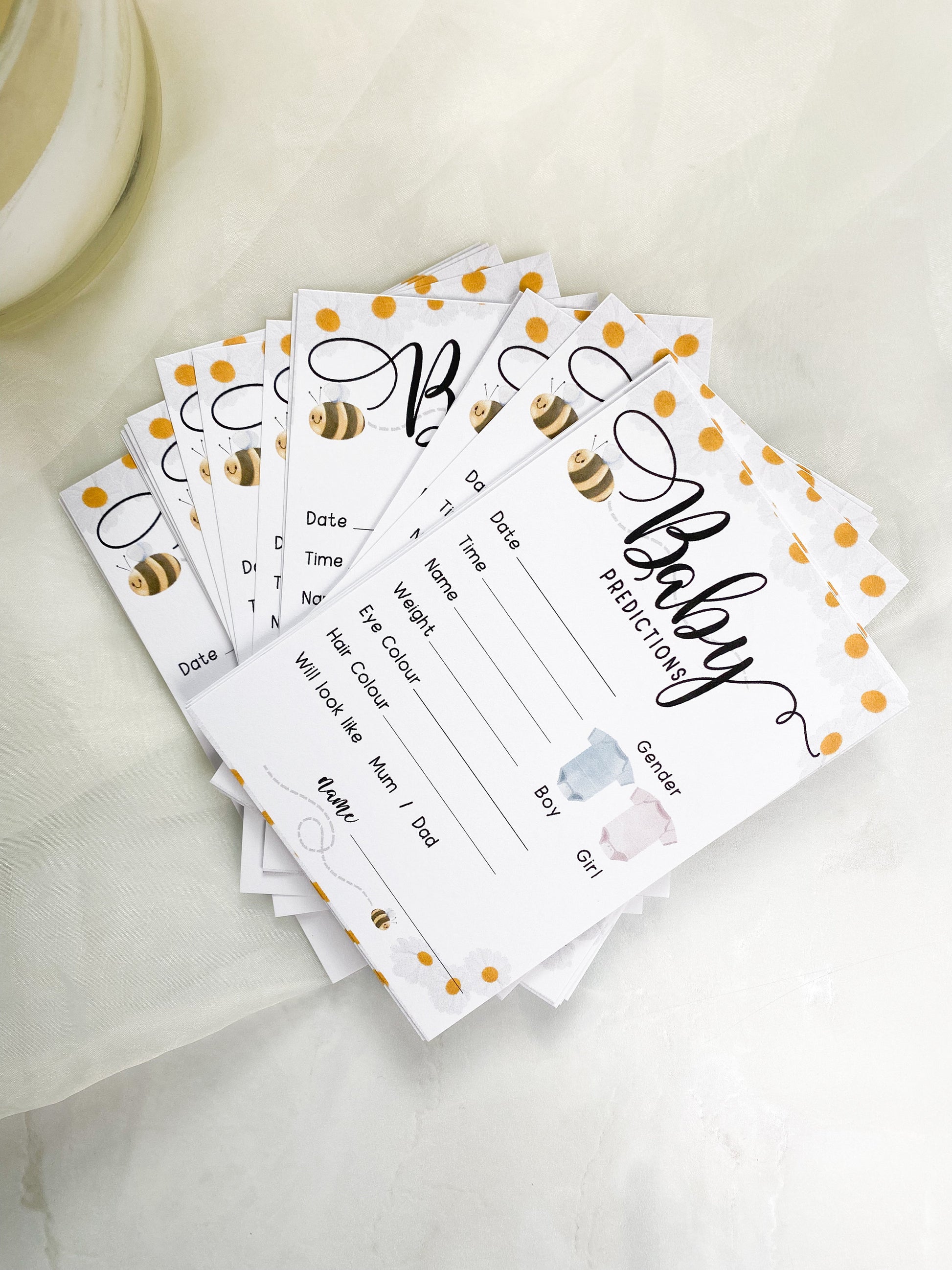 Prediction Cards Game, Mama to Bee Baby Shower, Gender Neutral Baby Shower, Baby Boy, Baby Girl, Printed A6