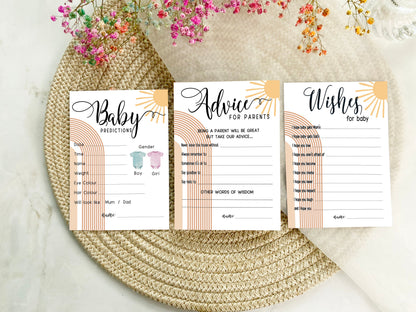 Our Ray of Sunshine Baby Shower Prediction Cards Game, Mum To Be, Gender Reveal Party, Neutral