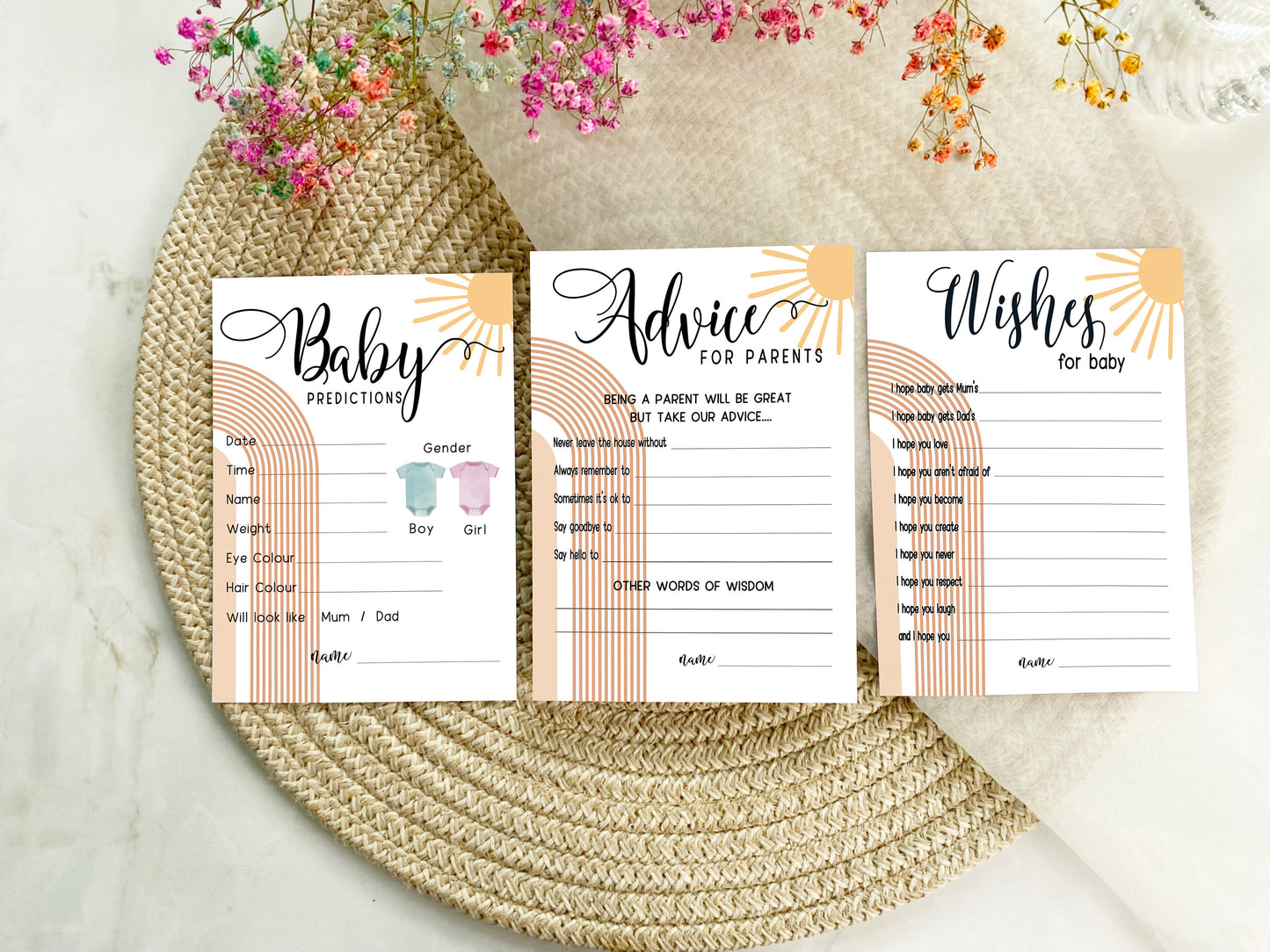 Our Ray of Sunshine Baby Shower, Beer Belly or Bump Game, Mum To Be, Gender Reveal Party, Neutral