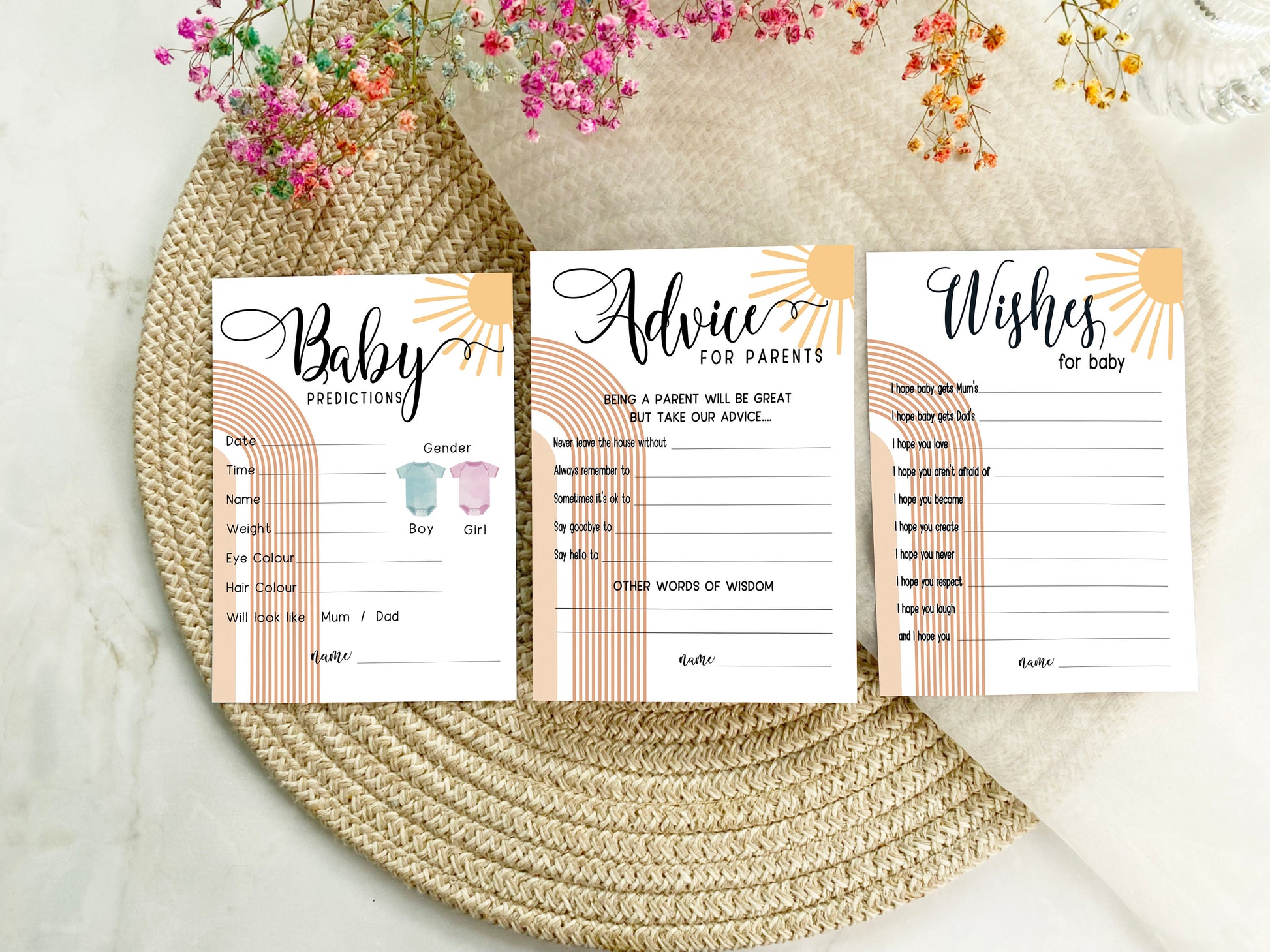 Our Ray of Sunshine Baby Shower, Beer Belly or Bump Game, Mum To Be, Gender Reveal Party, Neutral