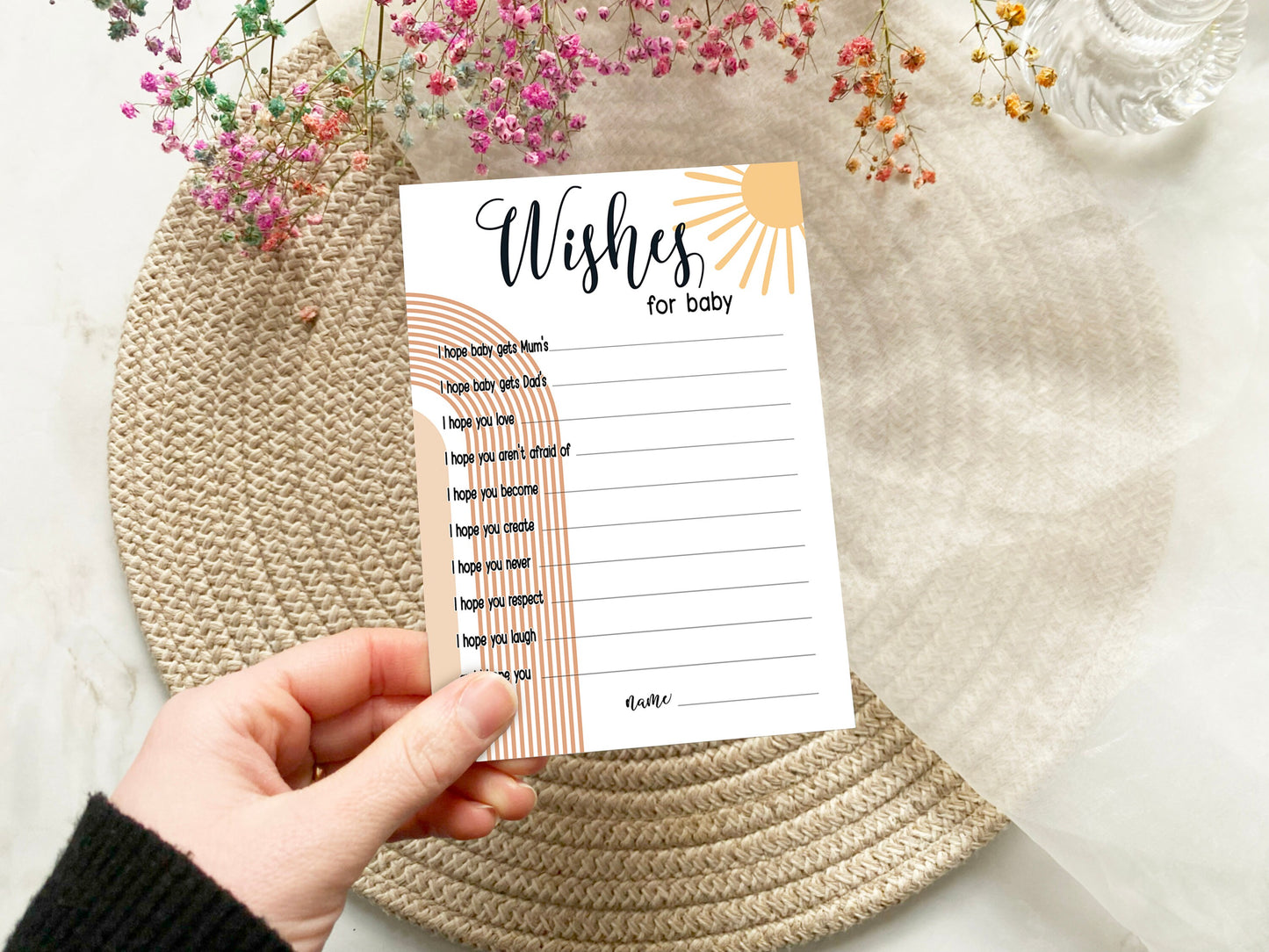 Our Ray of Sunshine Baby Shower Wishes for Baby Game, Mum To Be, Gender Reveal Party, Neutral