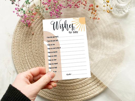Our Ray of Sunshine Baby Shower Wishes for Baby Game, Mum To Be, Gender Reveal Party, Neutral