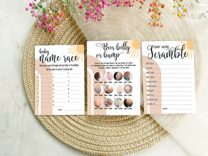 Our Ray of Sunshine Baby Shower, Beer Belly or Bump Game, Mum To Be, Gender Reveal Party, Neutral