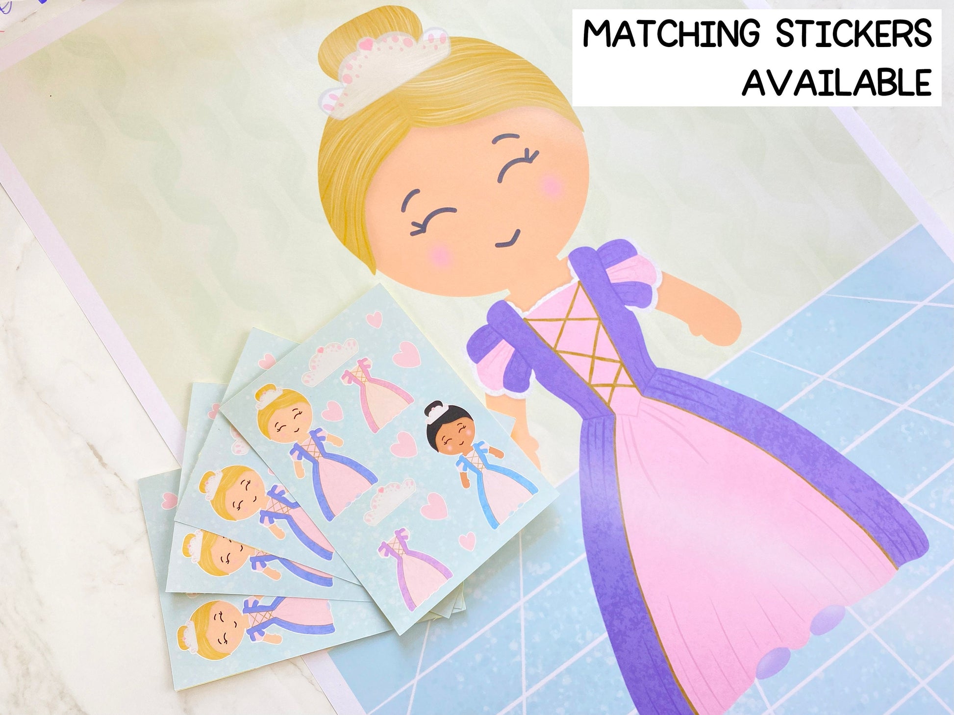Pin The Crown on the Princess Game, Girls Birthday Party Theme, Pink Princess, Double-sided Poster A2