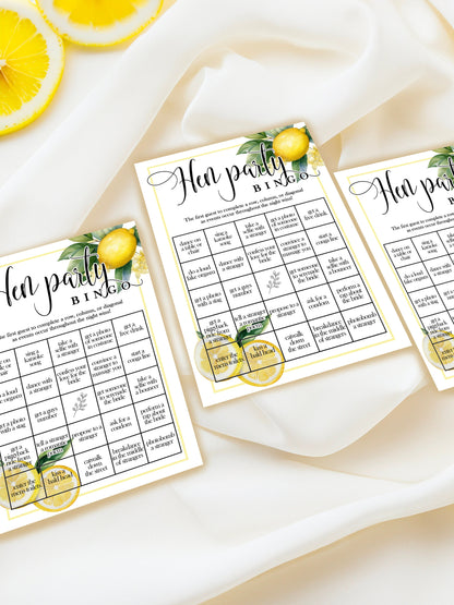Hen Party Bingo, Hen do Games, Lemon Theme, She found her main squeeze, Bride to be, Bridal Bingo