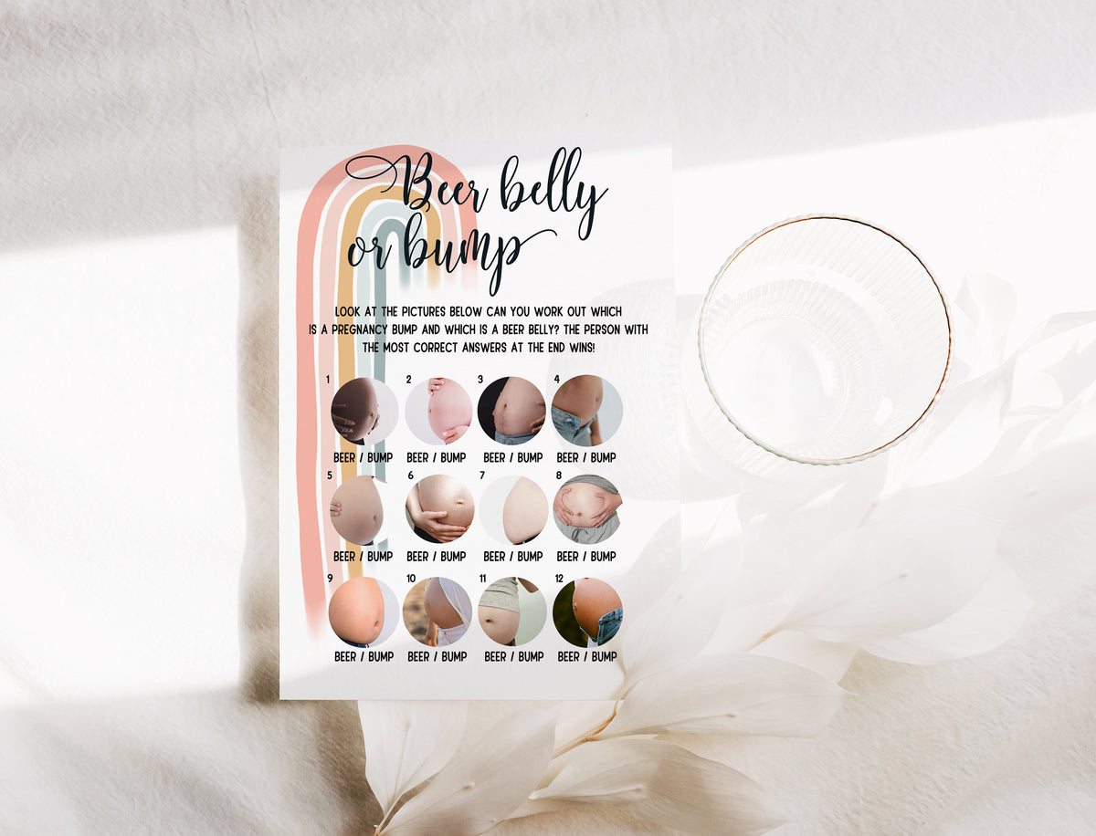 Baby Shower Games Bundle, Advice and Prediction Cards, Pastel Boho Rainbow, Gender Neutral, Games, Mum To Be, Prints A6