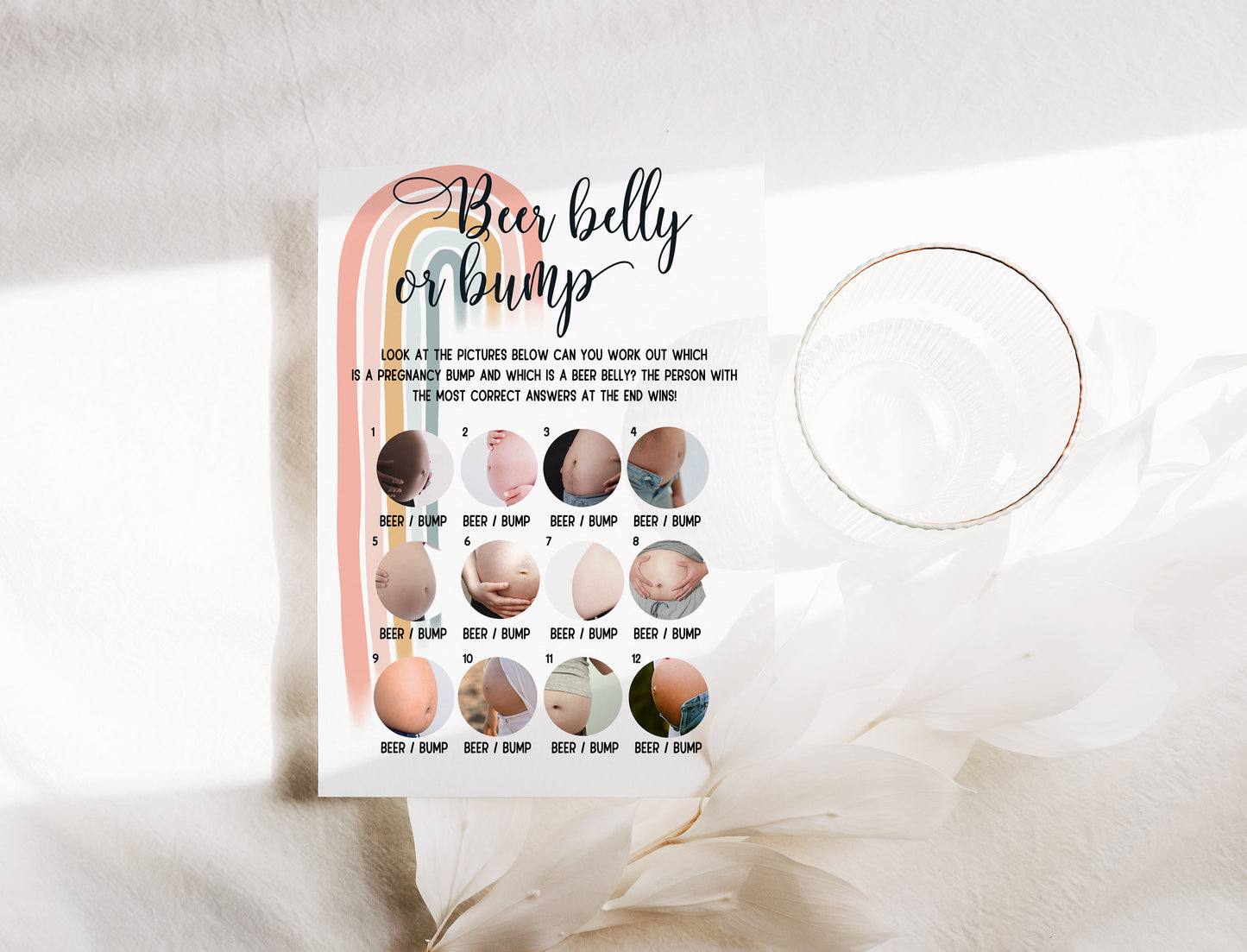 Baby Shower Games Bundle, Advice and Prediction Cards, Pastel Boho Rainbow, Gender Neutral, Games, Mum To Be, Prints A6