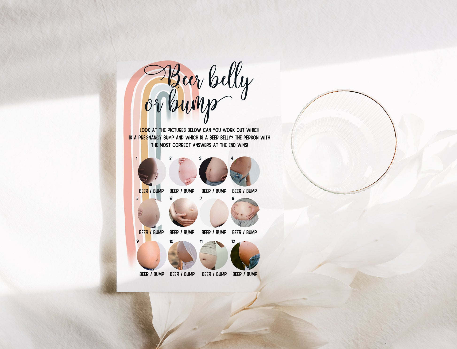 Baby Shower Games Bundle, Advice and Prediction Cards, Pastel Boho Rainbow, Gender Neutral, Games, Mum To Be, Prints A6