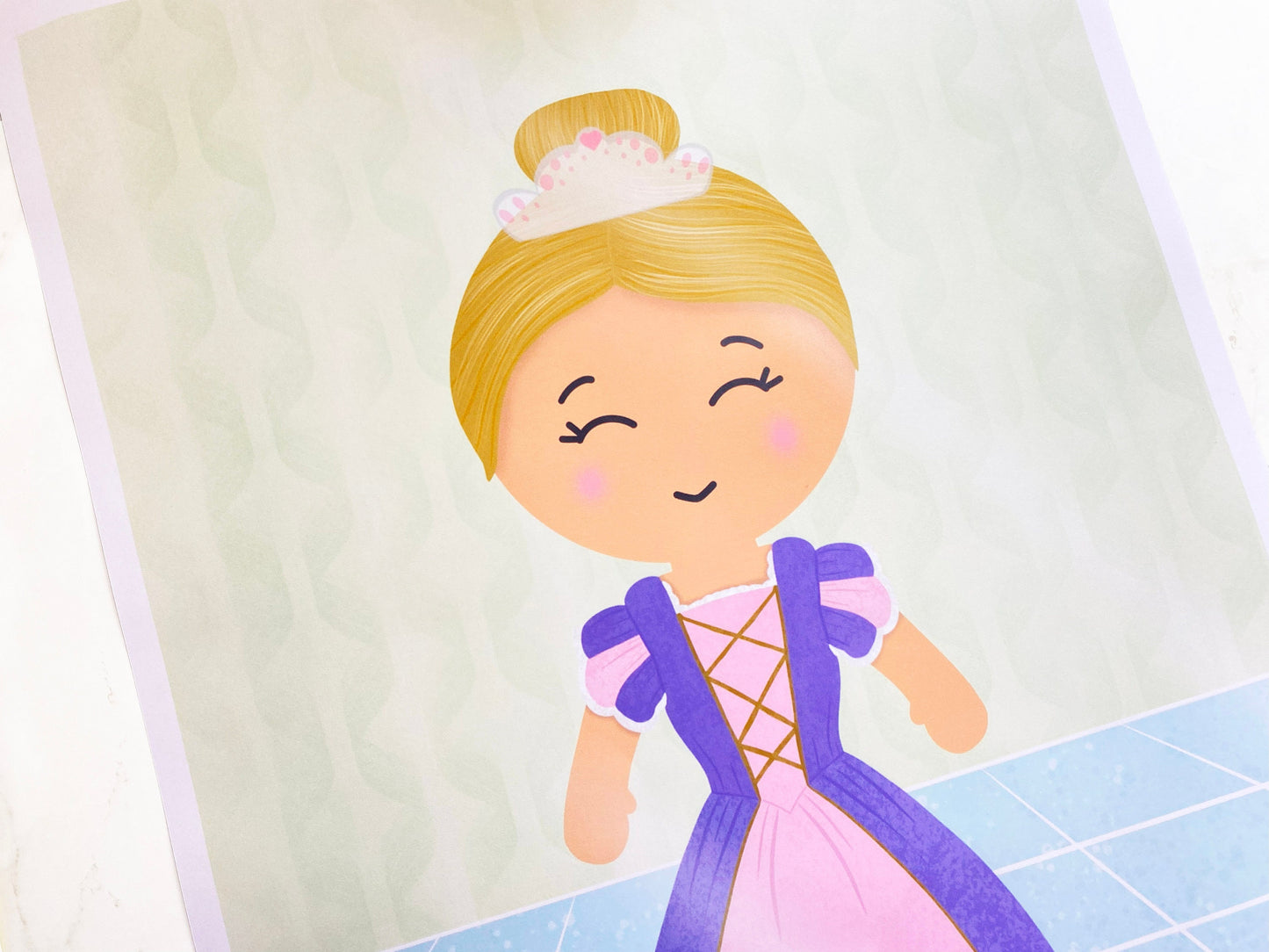 Pin The Crown on the Princess Game, Girls Birthday Party Theme, Pink Princess, Double-sided Poster A2