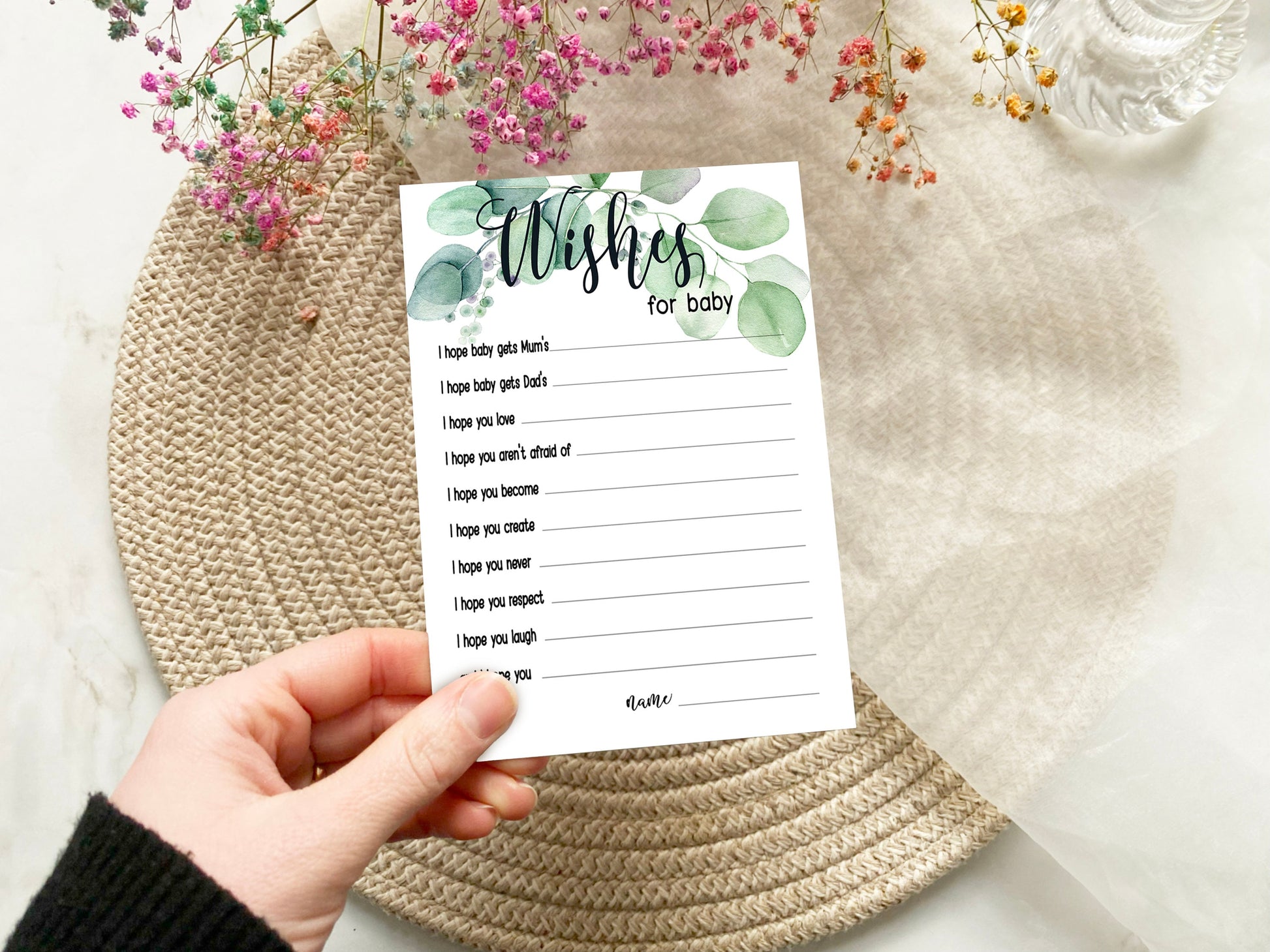 Eucalyptus Greenery Baby Shower Games Bundle, Prediction and Advice Cards Game, Neutral Baby Shower, Mum To Be, Gender Reveal Party