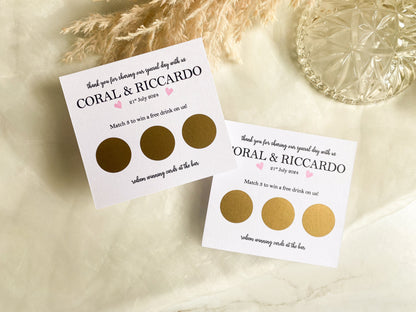 Personalised Wedding Scratch Card, Win a Drink, Scratch Card, Wedding Favour, Navy Flowers