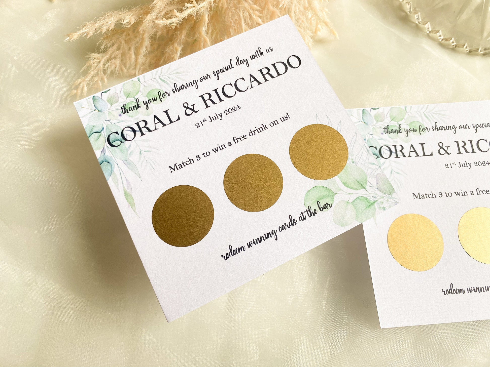 Personalised Wedding Scratch Card, Win a Drink, Scratch Card, Wedding Favour, Navy Flowers