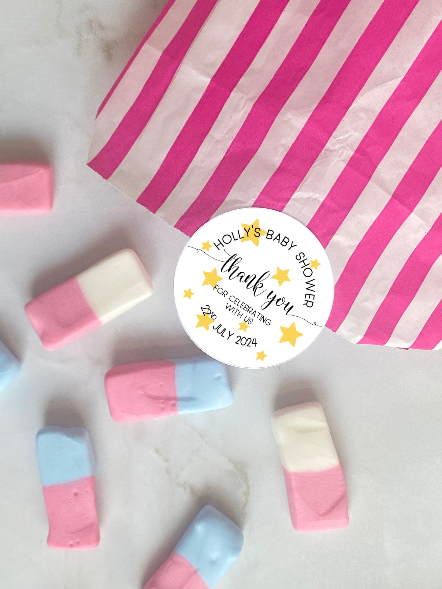 Baby Shower Sticker Favours, Star Baby Shower Decorations, Gender Neutral Baby Shower, to the Moon and Back