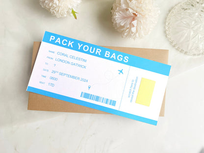 Birthday Voucher Personalised, Surprise Holiday, Personalised Gift, Present Reveal For Her/Him