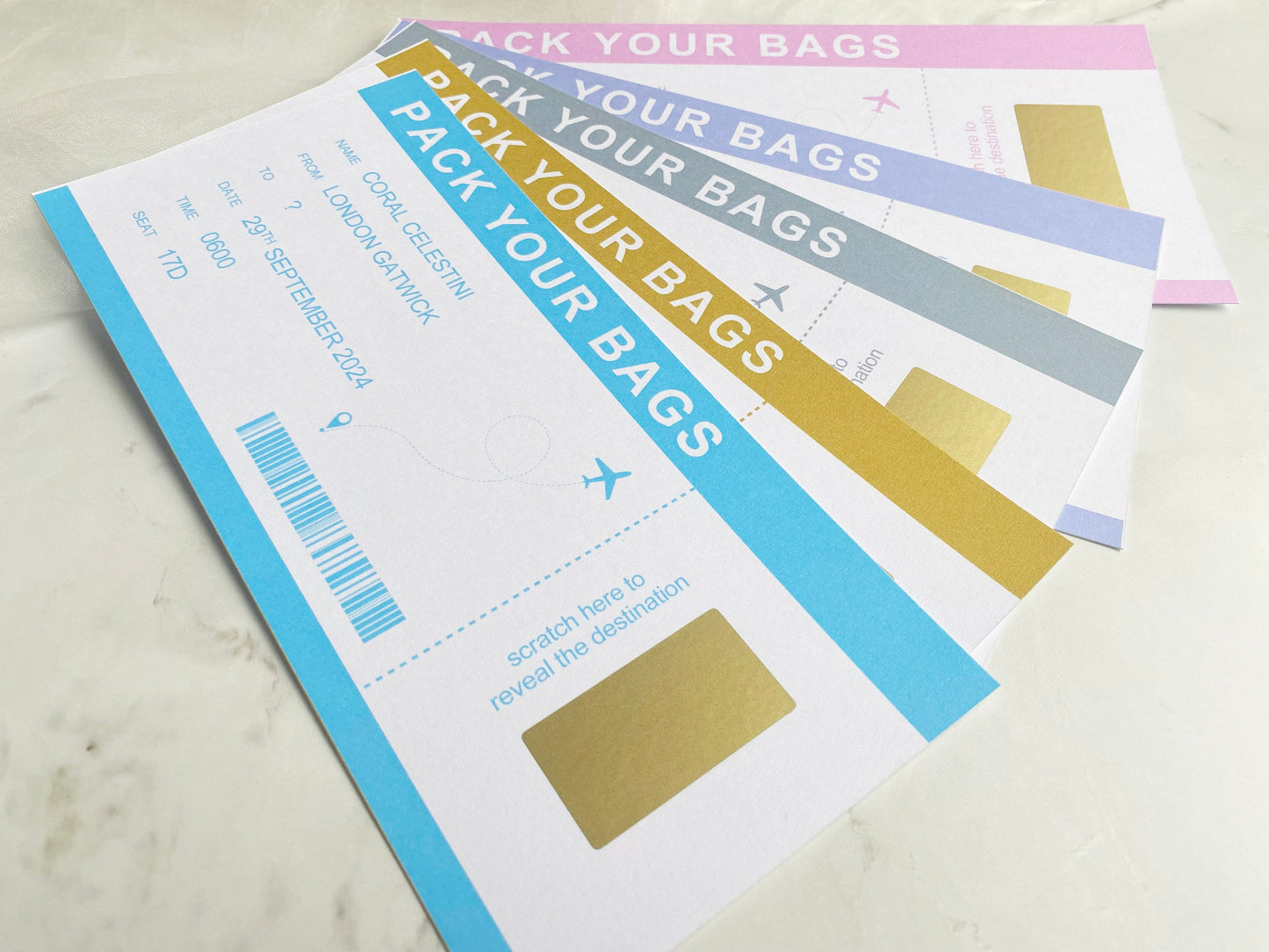 Holiday Reveal Personalised, Birthday Voucher, Personalised Gift, Present Reveal For Her, Pink