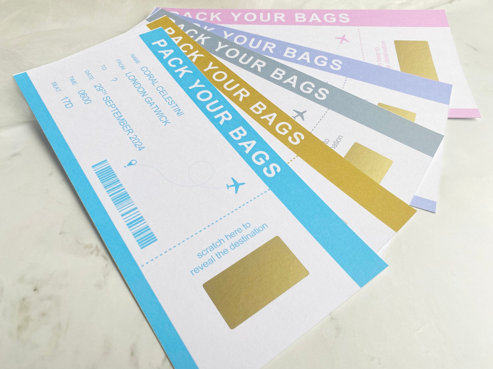 Holiday Reveal Personalised, Birthday Voucher, Personalised Gift, Present Reveal For Her, Pink