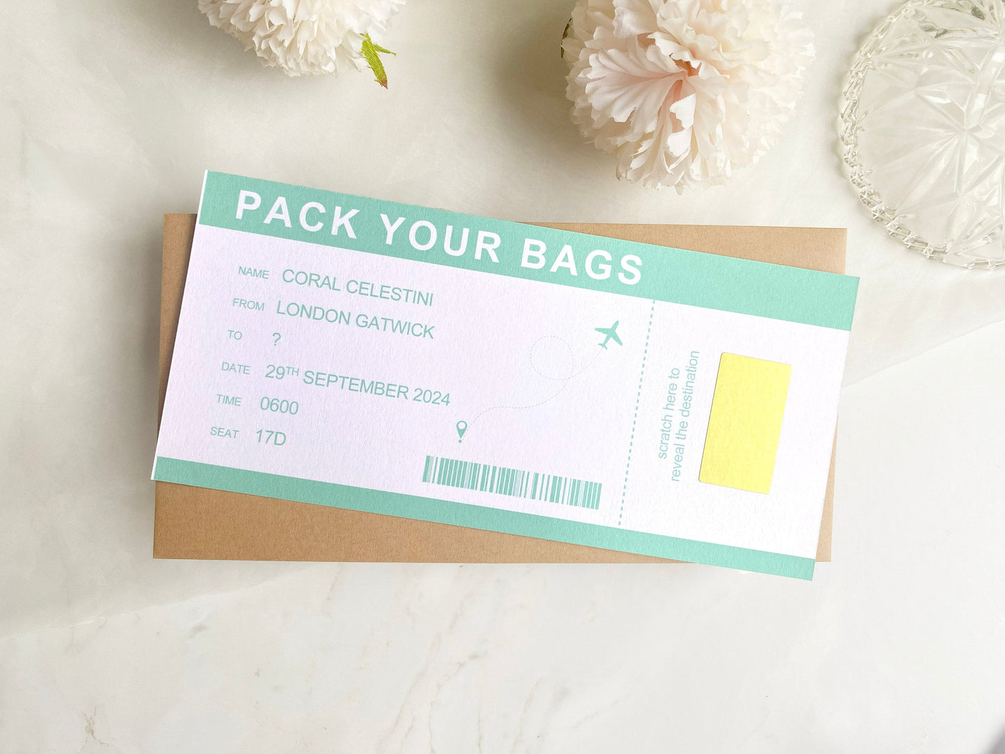 Birthday Voucher Personalised, Surprise Holiday, Personalised Gift, Present Reveal For Her/Him