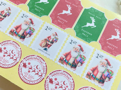 Father Christmas Stamps, DIY Homemade Letter From Santa, Santa Stickers, North Pole Mail