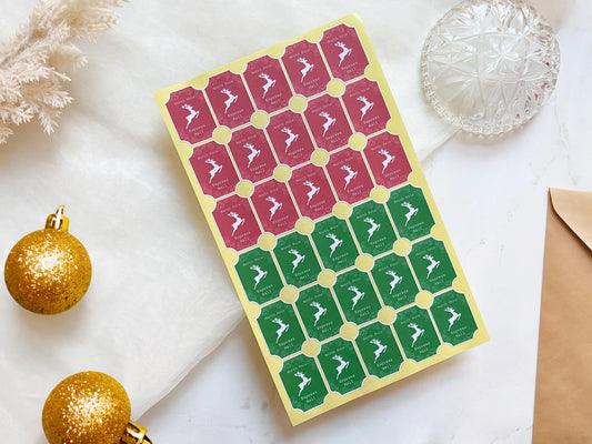 Letter From Santa Stickers, Father Christmas Stamps, DIY, Santa Stickers, North Pole Mail, Reindeer