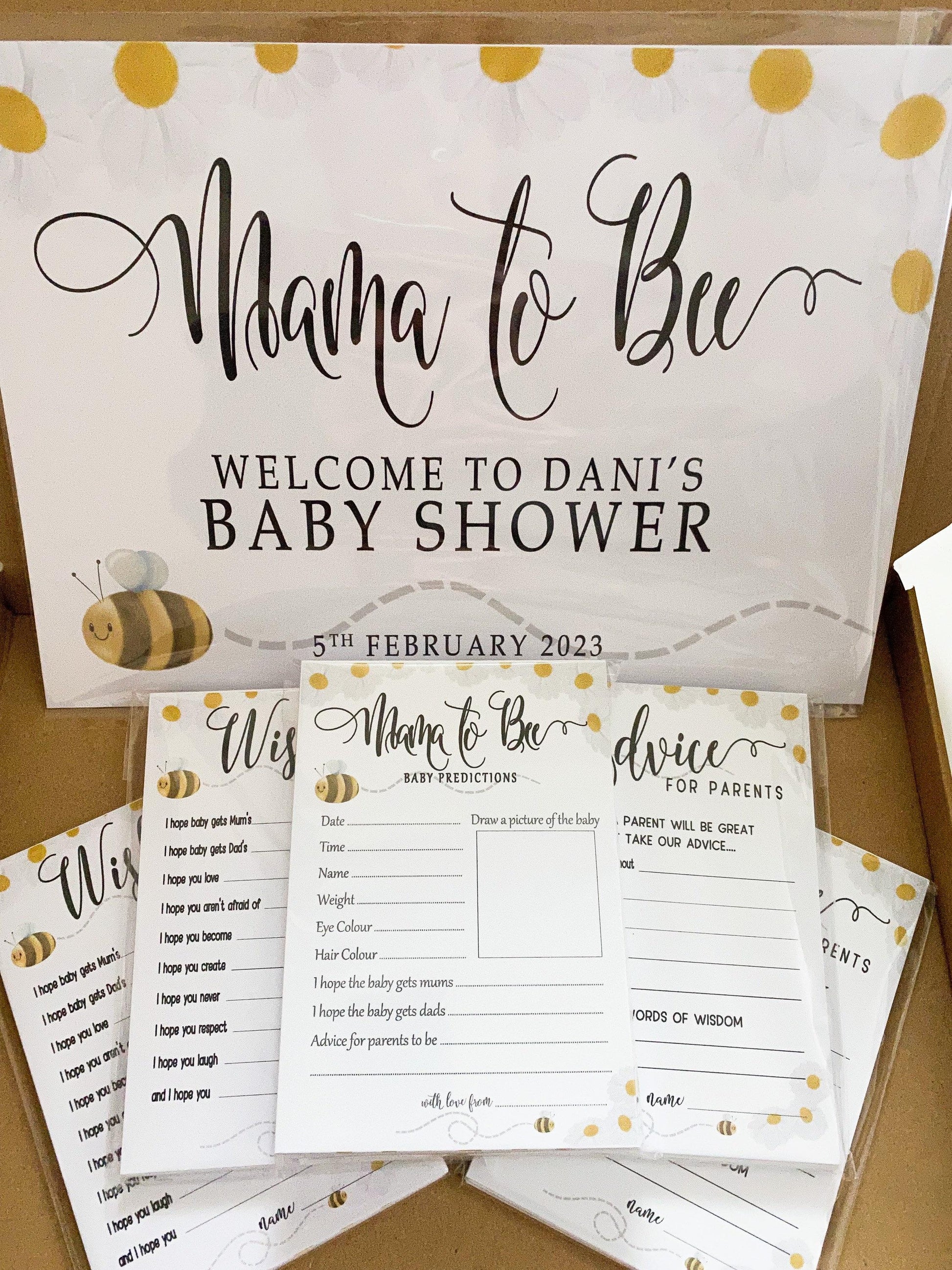 Prediction Cards Game, Mama to Bee Baby Shower, Gender Neutral Baby Shower, Baby Boy, Baby Girl, Printed A6
