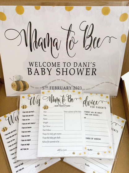 Bumble Bee Gender Reveal Bingo Game: Mama to Bee Party