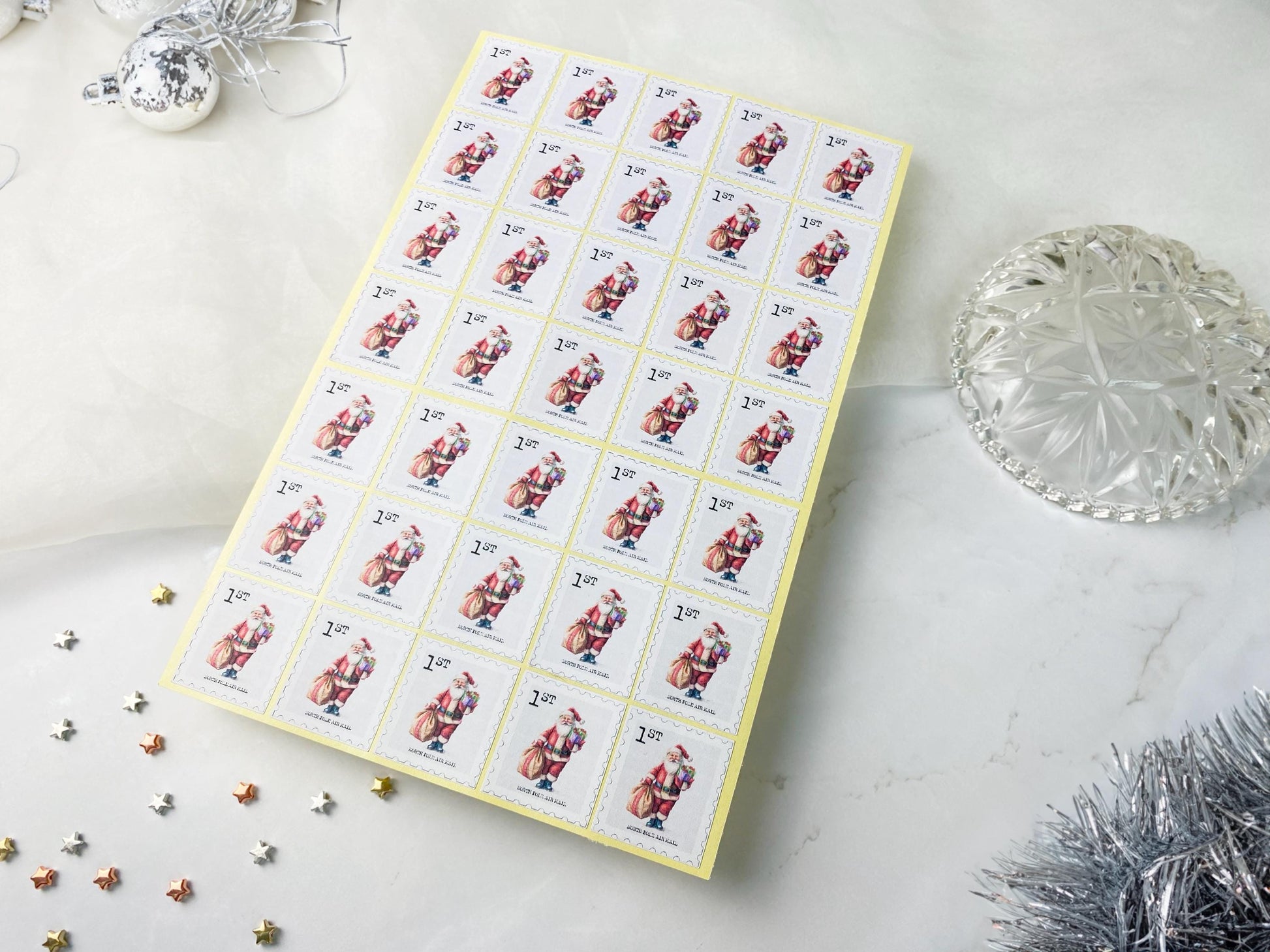Father Christmas Stamps, DIY, Letter From Santa, Santa Stickers, North Pole Mail