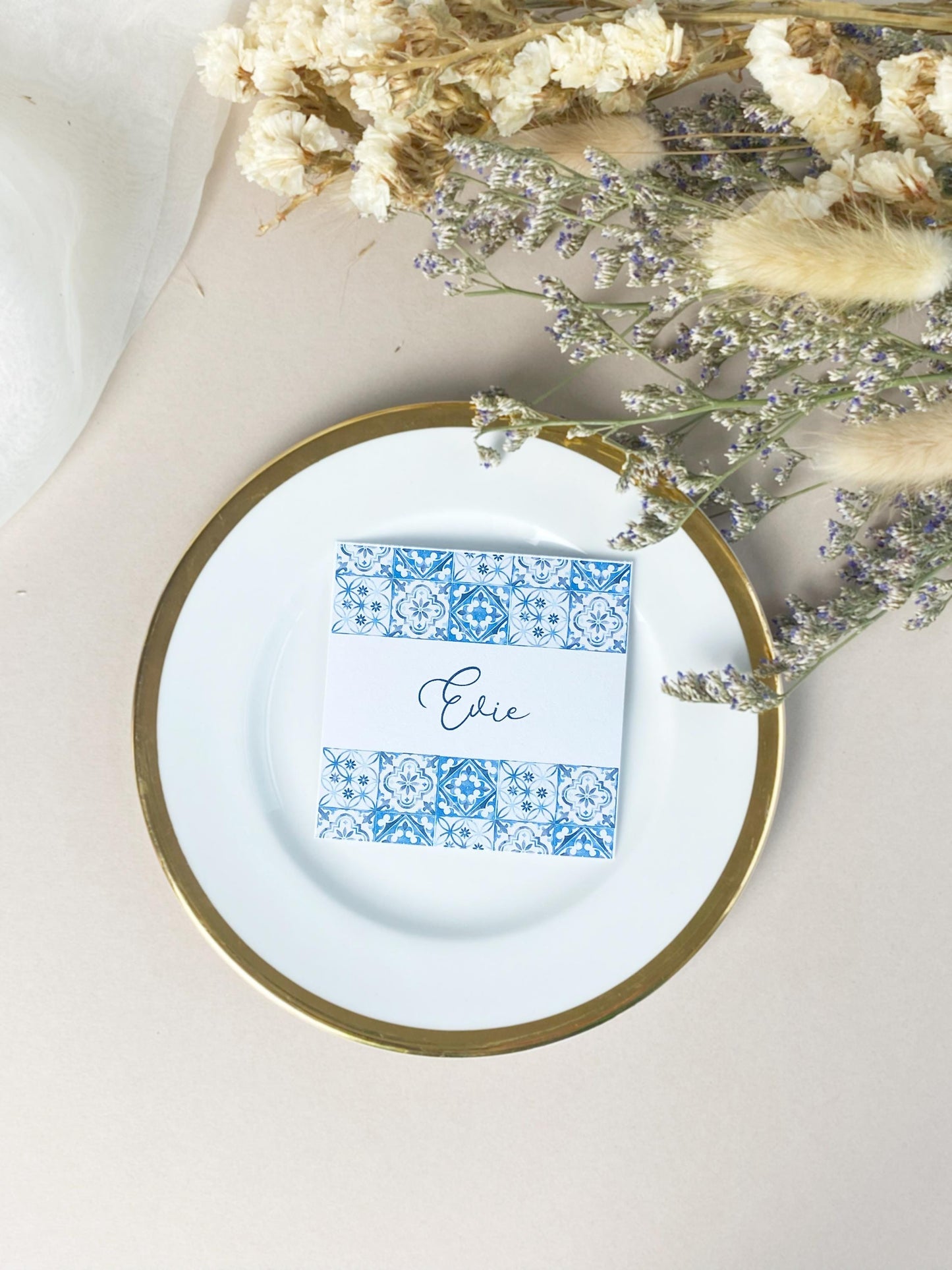 Italian Inspired Wedding Reception Place Cards, Destination Wedding, Italian Tile Style, Dinner Party