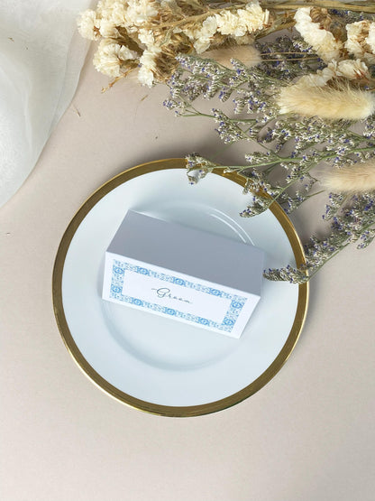 Italian Inspired Wedding Reception Place Cards, Destination Wedding, Italian Tile Style, Dinner Party