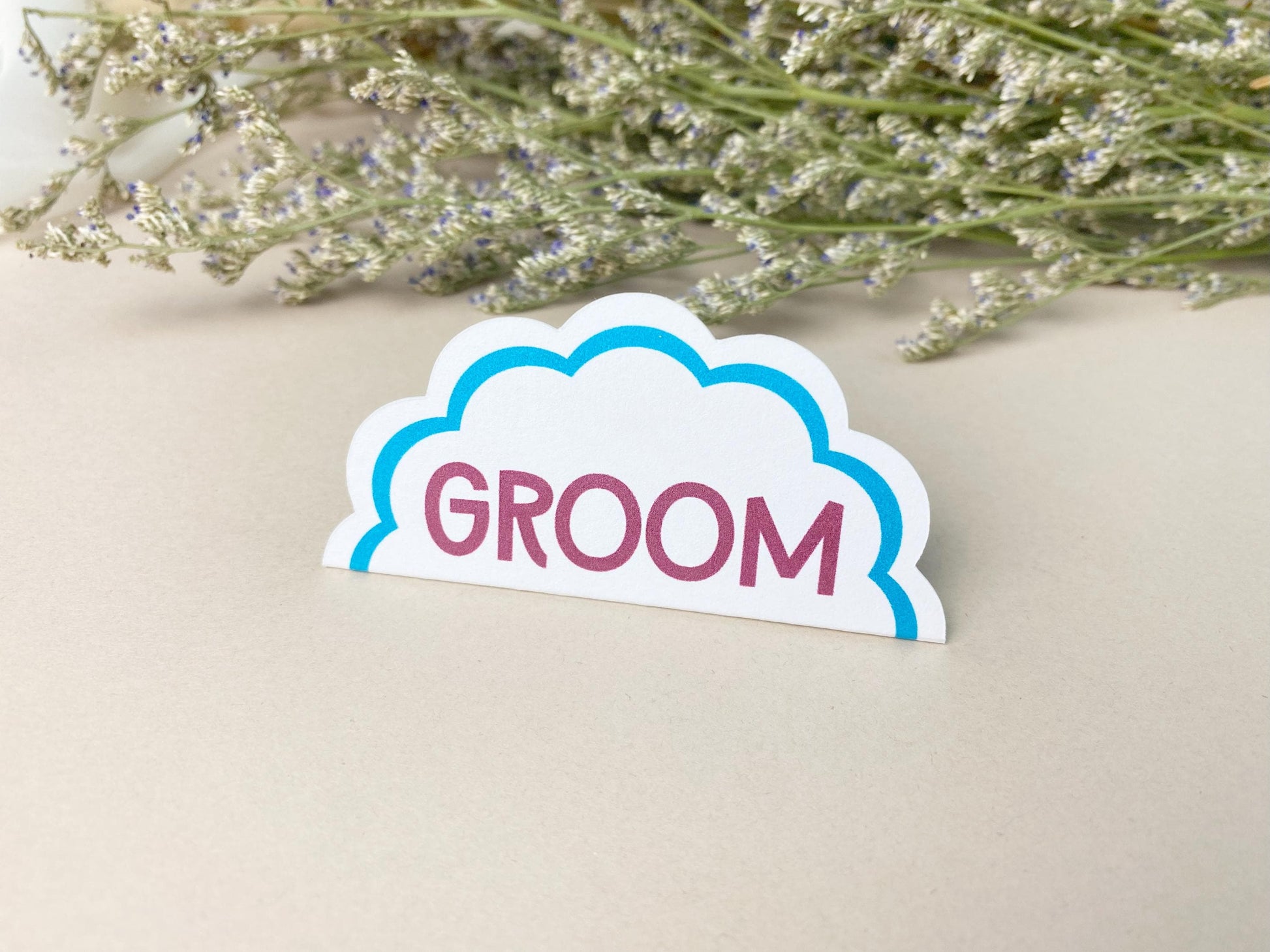 Custom Scalloped Circle Wedding Place Cards, Wavy Wedding Name Cards, Table Place Cards, Place Settings Reception, Custom Colours