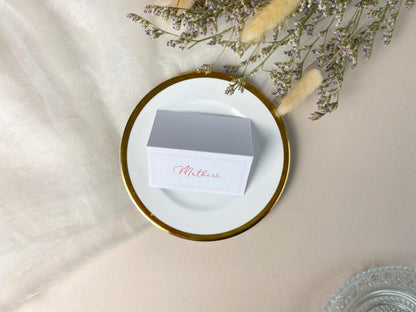Whimsical Folded Wedding Place Cards, Name Cards, Table Place Cards, Place Settings, Custom Colours
