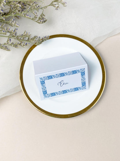 Italian Inspired Wedding Reception Place Cards, Destination Wedding, Italian Tile Style, Dinner Party