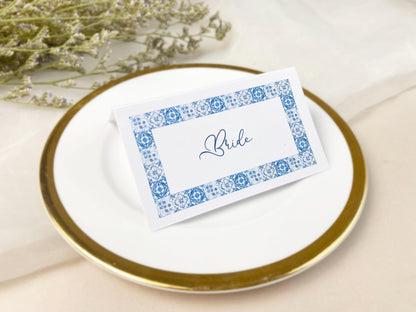 Italian Inspired Wedding Reception Place Cards, Destination Wedding, Italian Tile Style, Dinner Party