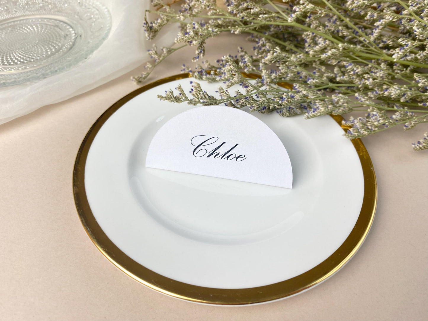 Minimal Folded Wedding Place Cards, Circle Wedding Name Cards, Table Place Cards, Place Settings Reception, Black and White