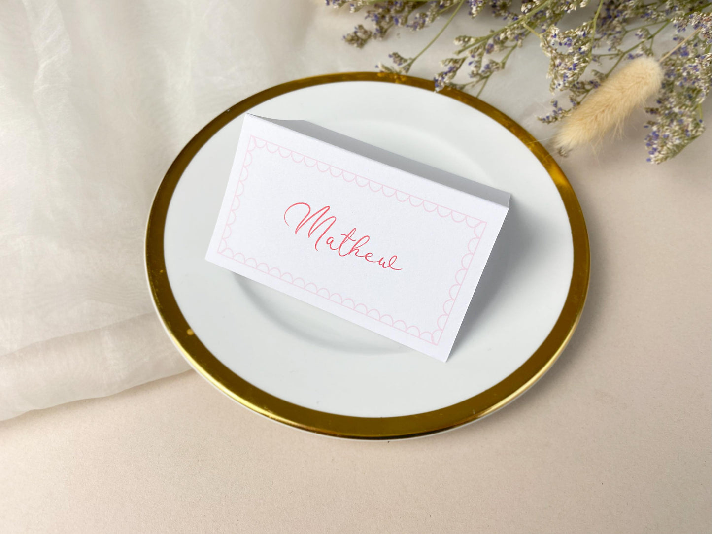 Whimsical Folded Wedding Place Cards, Name Cards, Table Place Cards, Place Settings, Custom Colours