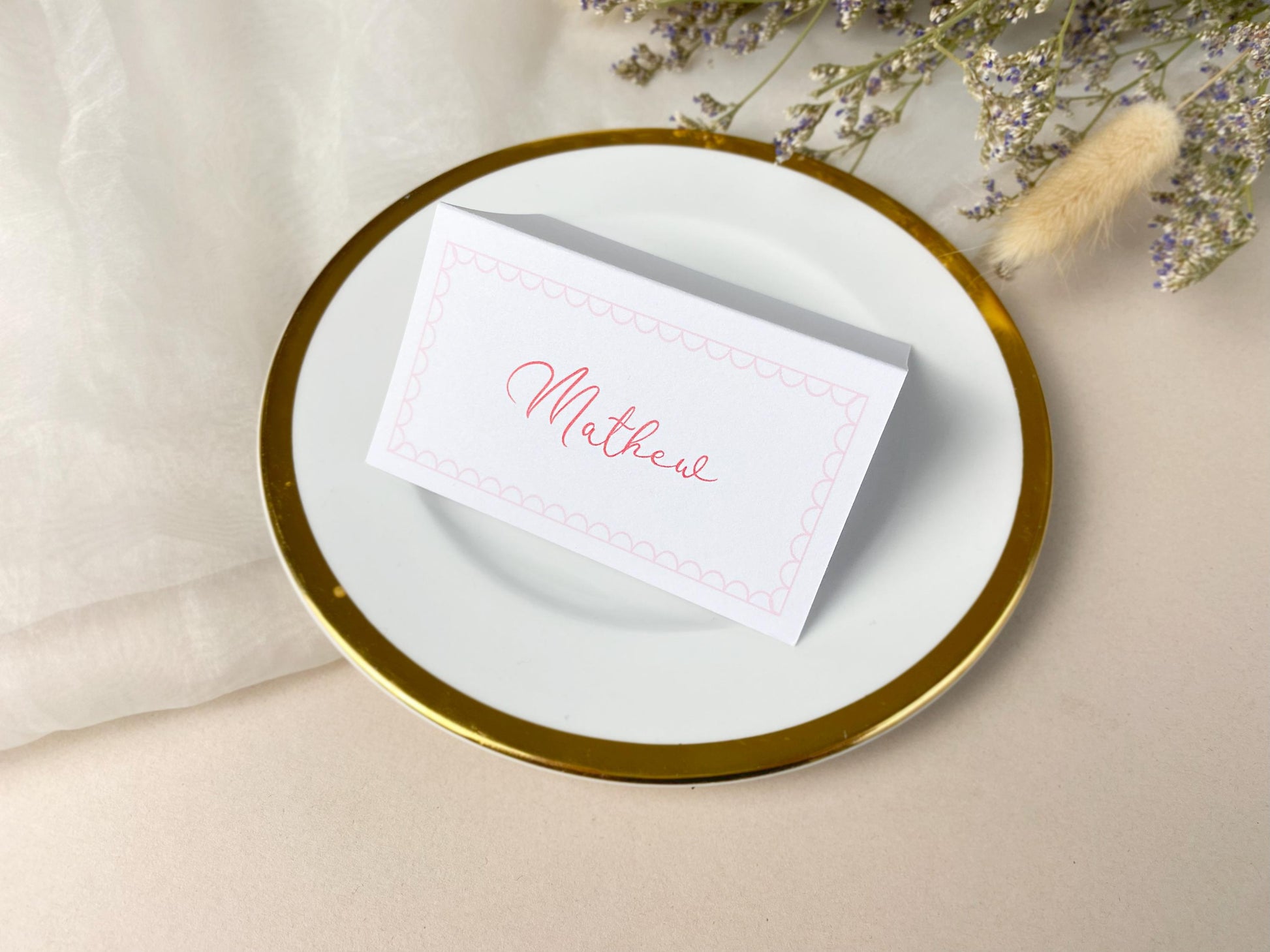 Whimsical Folded Wedding Place Cards, Name Cards, Table Place Cards, Place Settings, Custom Colours