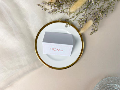Whimsical Folded Wedding Place Cards, Name Cards, Table Place Cards, Place Settings, Custom Colours