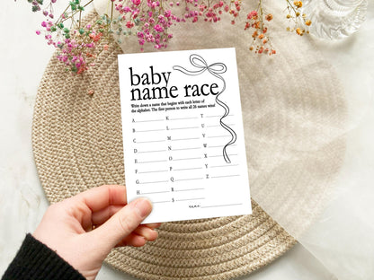 Black Bow Baby Shower Bundle, Minimalist, Neutral Baby Shower, Mum To Be, Printed A6