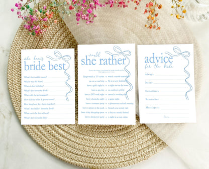Hen do Party Games Bundle, Tie the Knot, Bridal Bingo, Advice, Guess the Dress, Would She Rather