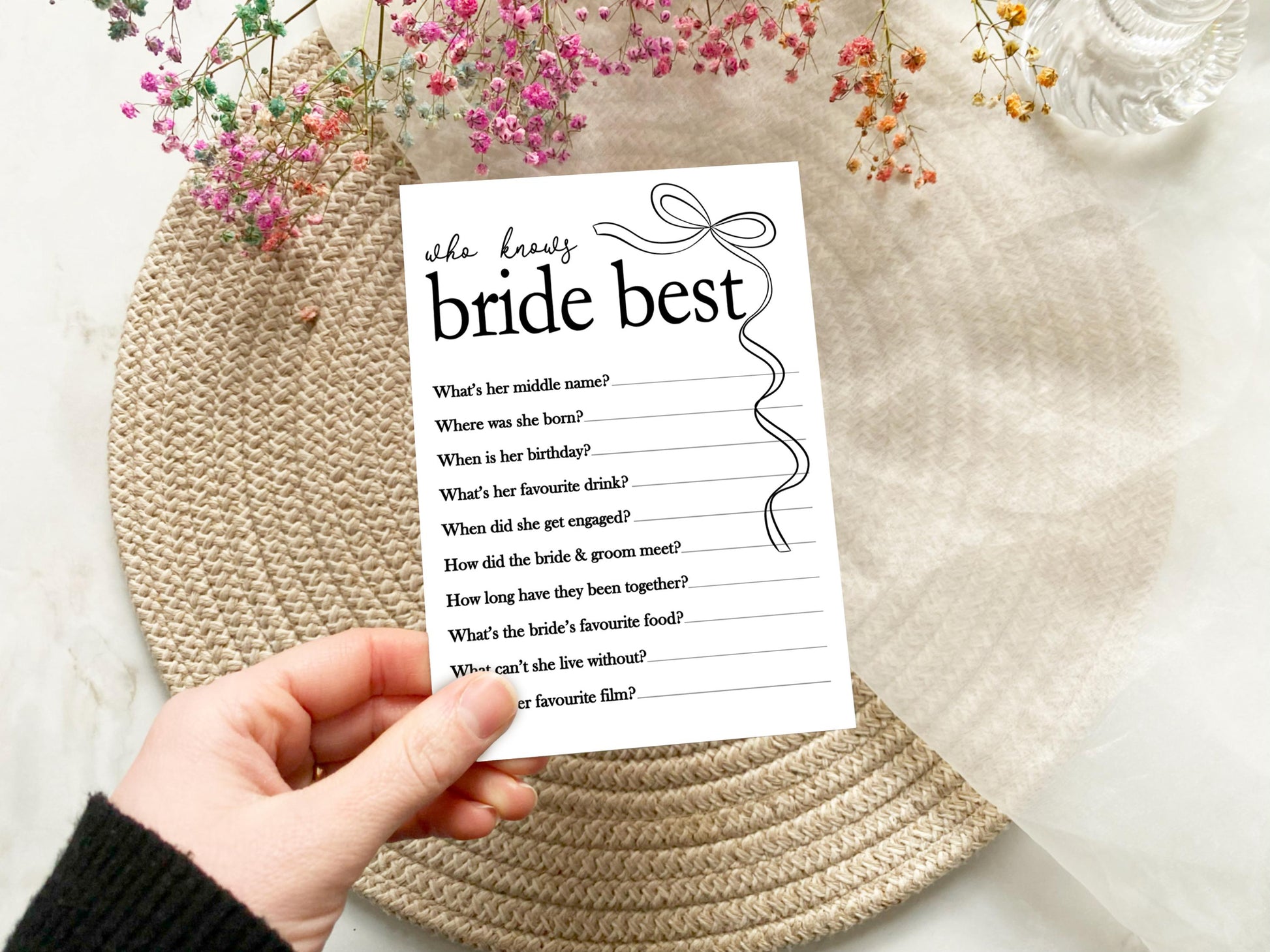 Hen do Party Games Bundle, Tie the Knot, Bridal Bingo, Advice, Guess the Dress, Would She Rather