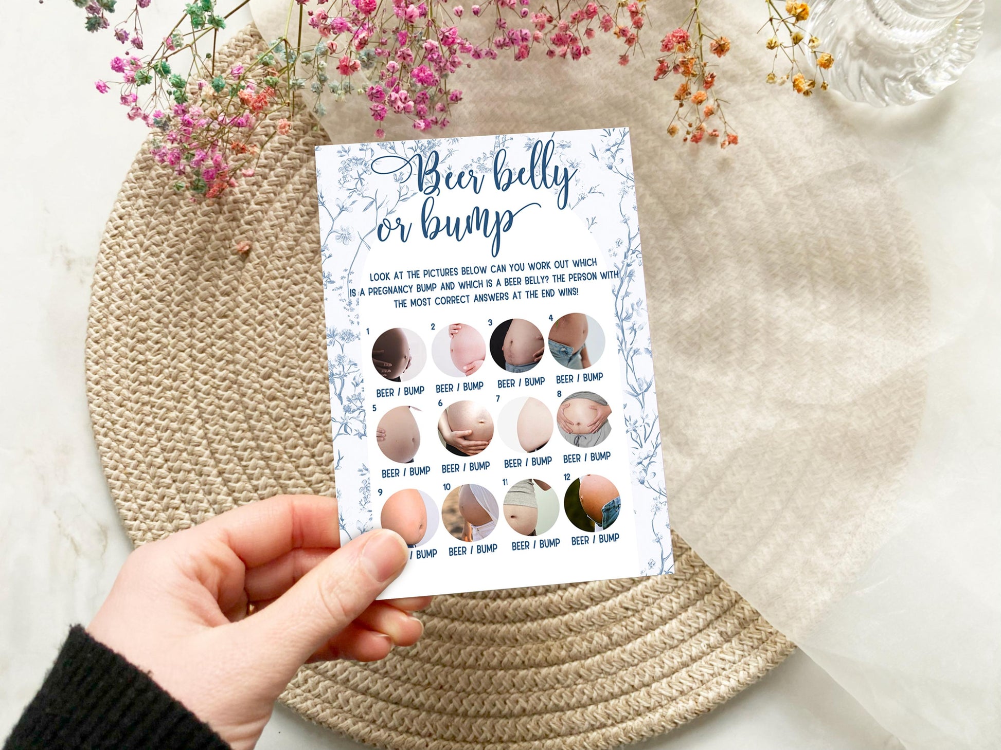 Baby Shower Bundle, Whimsical Blue Arch, Prediction and Advice Cards Game, Greenery Theme, Mum To Be, Boy Baby Shower