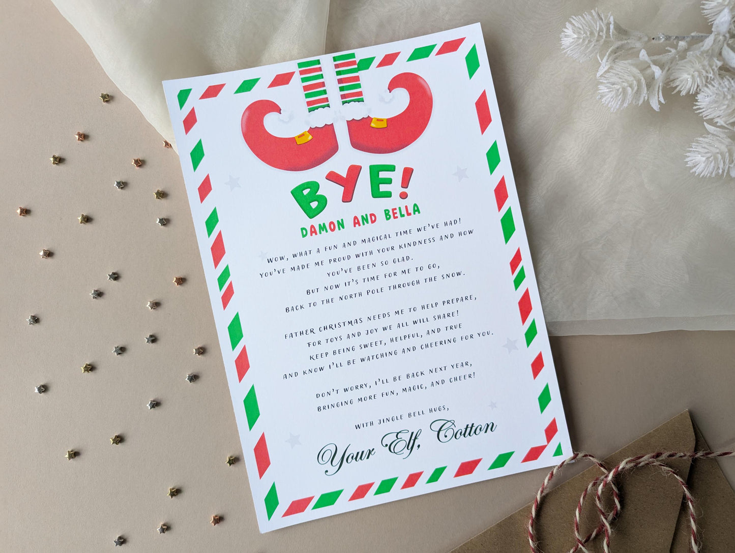 Nice List Certificate, Personalised Letter From Elf, I'm Back, Santa's Workshop