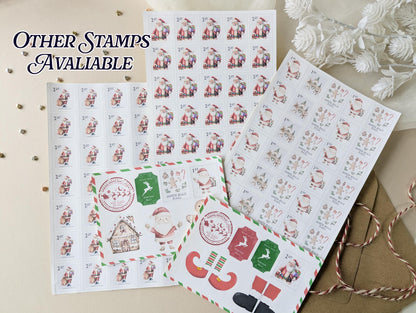 Father Christmas Stamps, DIY, Letter From Santa, Santa Stickers, North Pole Mail