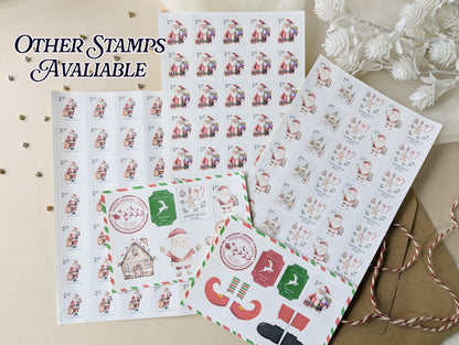 Father Christmas Stamps, DIY, Letter From Santa, Santa Stickers, North Pole Mail