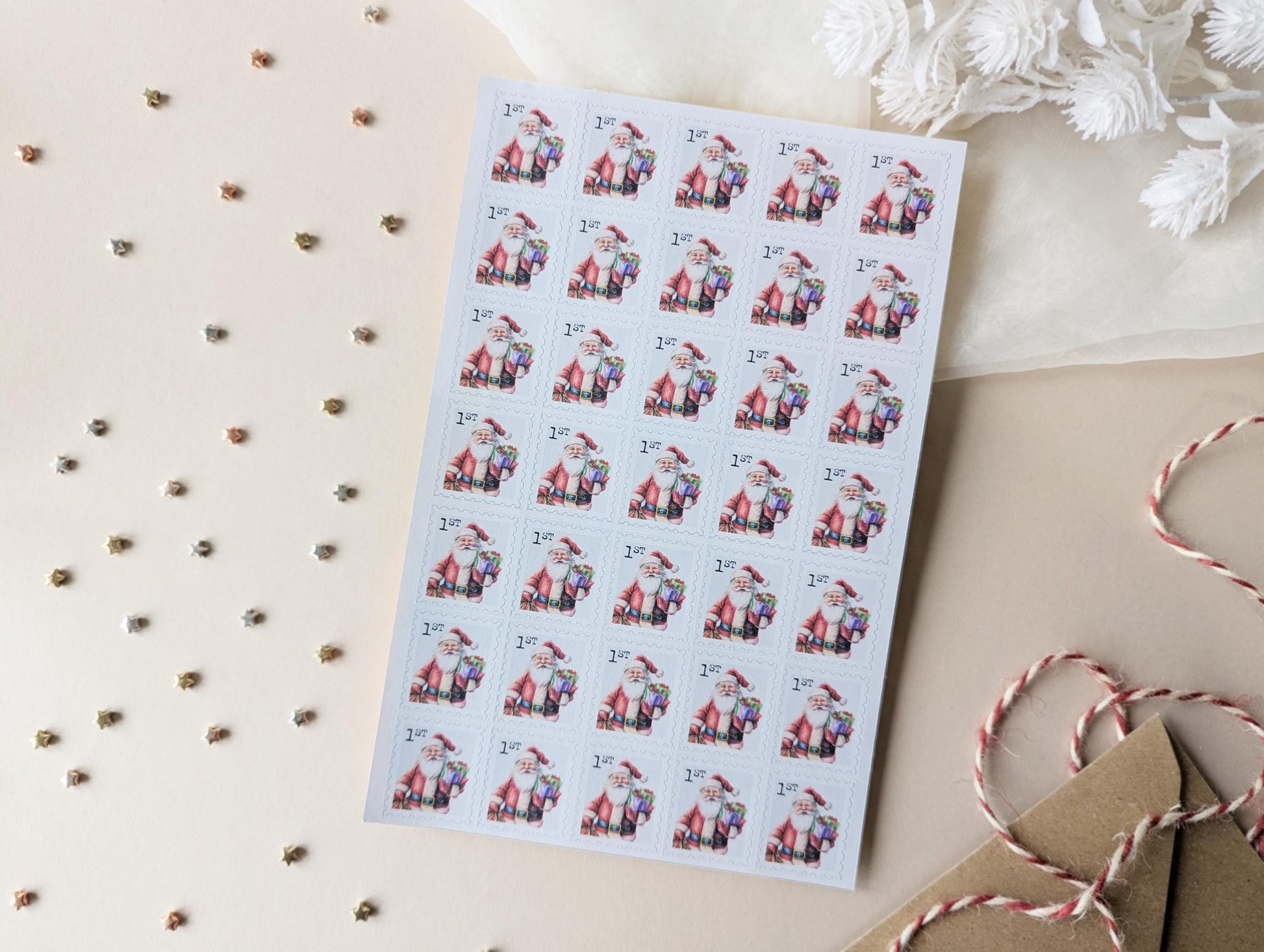 Father Christmas Stamps, DIY, Letter From Santa, Santa Stickers, North Pole Mail