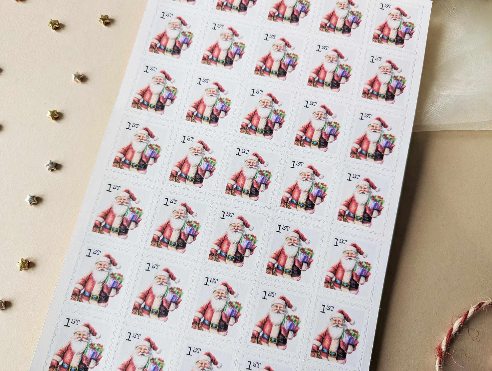 Father Christmas Stamps, DIY, Letter From Santa, Santa Stickers, North Pole Mail