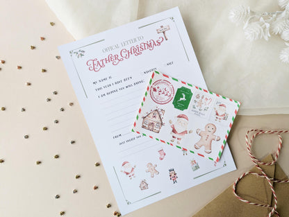 DIY Homemade Letter to Santa, Father Christmas Stamps, North Pole Mail, Present Wish List