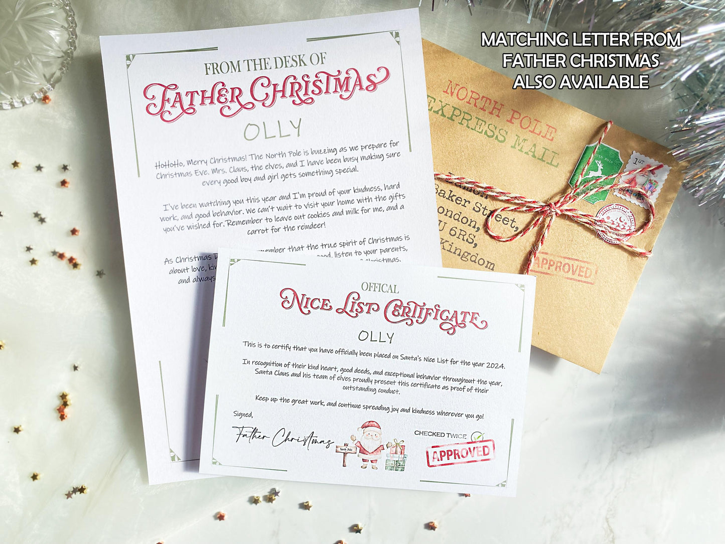 DIY Homemade Letter to Santa, Father Christmas Stamps, North Pole Mail, Present Wish List